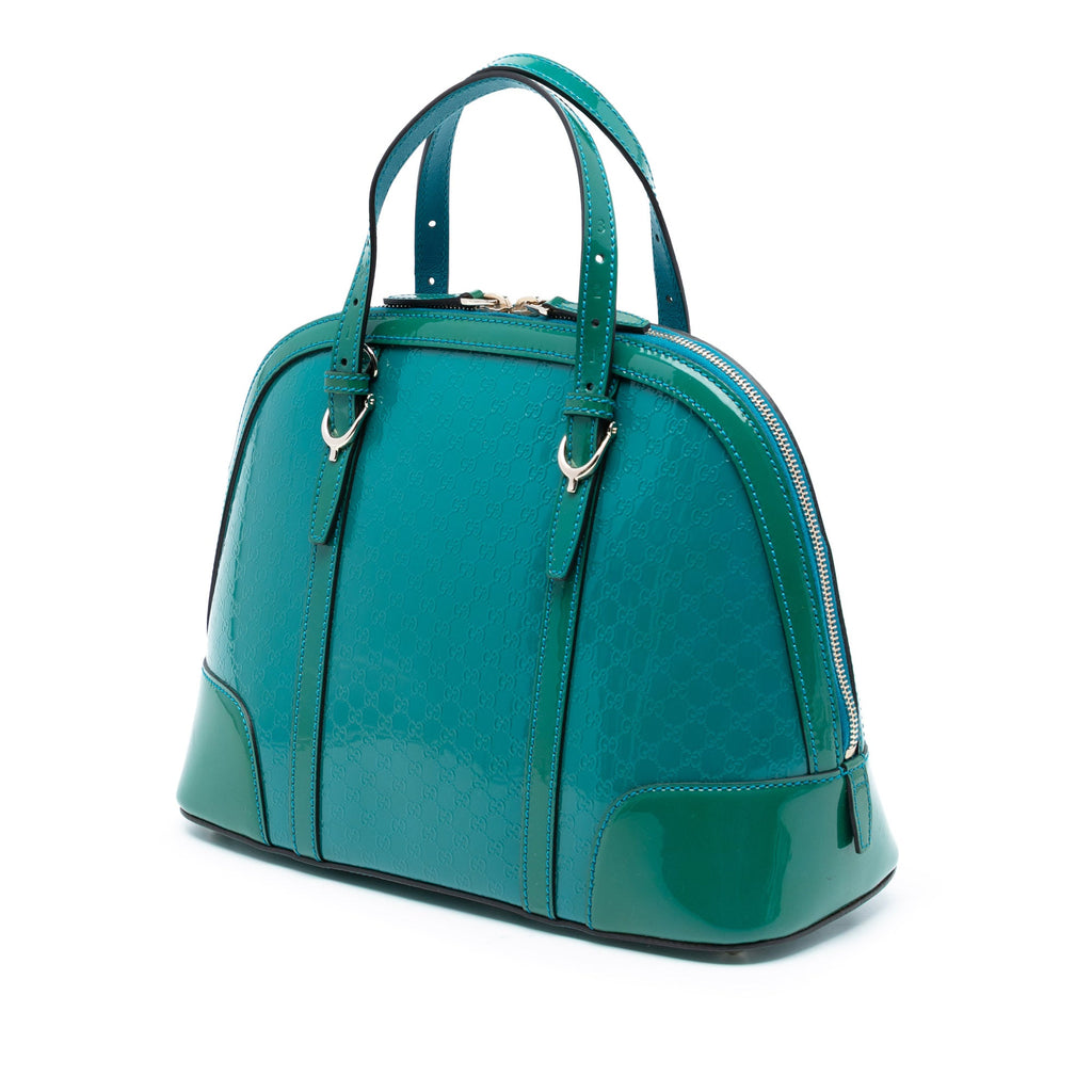 Small Microguccissima Bicolor Patent Nice Dome Satchel