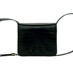 Croc Embossed Leather Gancini Crossbody