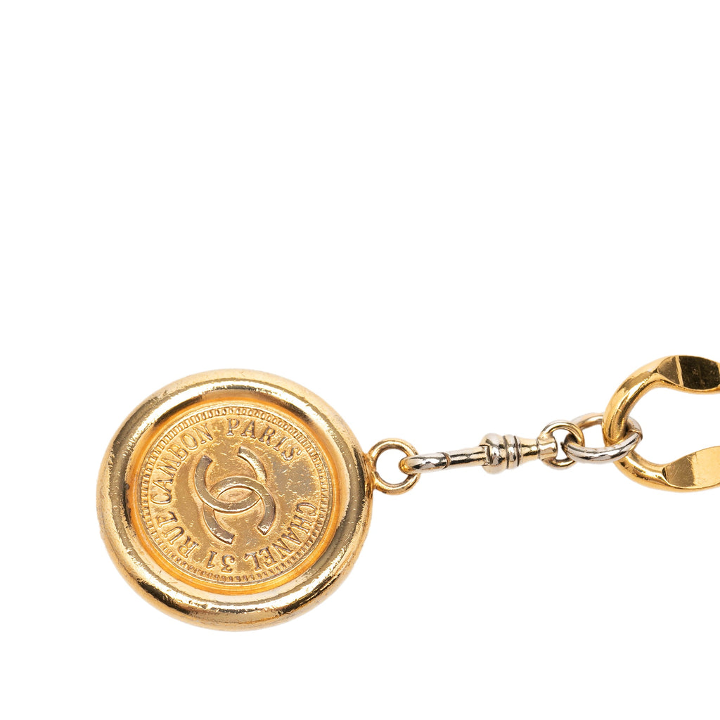 Gold Plated CC Medallion 31 Rue Cambon Paris Chain Link Belt