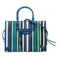 Mini Leather Striped Papier A6 Zip Around Satchel