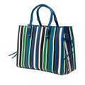 Mini Leather Striped Papier A6 Zip Around Satchel