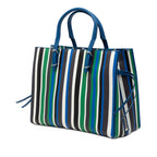 Mini Leather Striped Papier A6 Zip Around Satchel