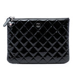 Small Quilted Patent O Case Clutch