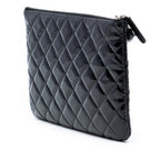 Small Quilted Patent O Case Clutch