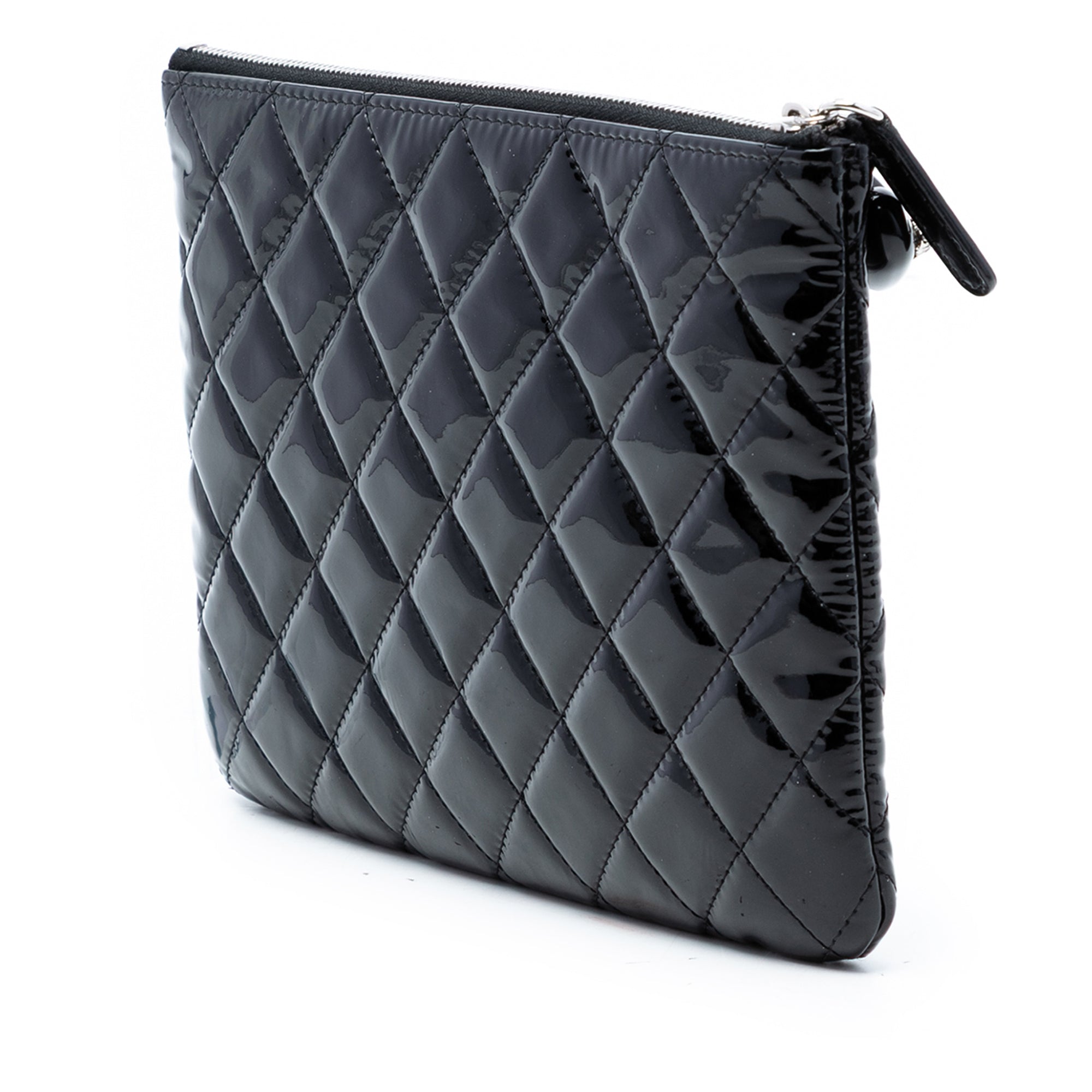 Small Quilted Patent O Case Clutch