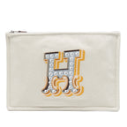 H Canvas Embroidered Electrique Flat Case
