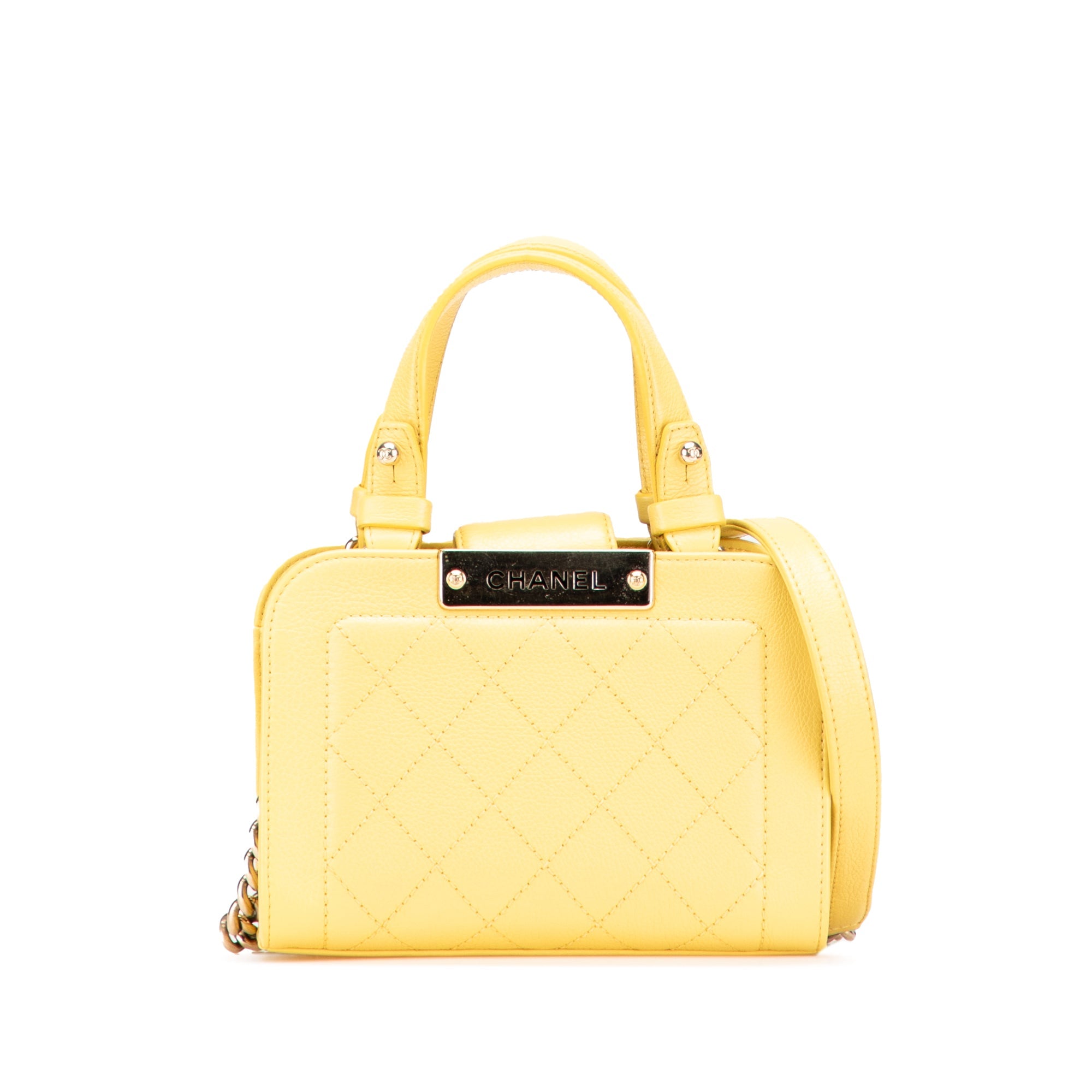 Mini Calfskin Label Click Shopping Tote