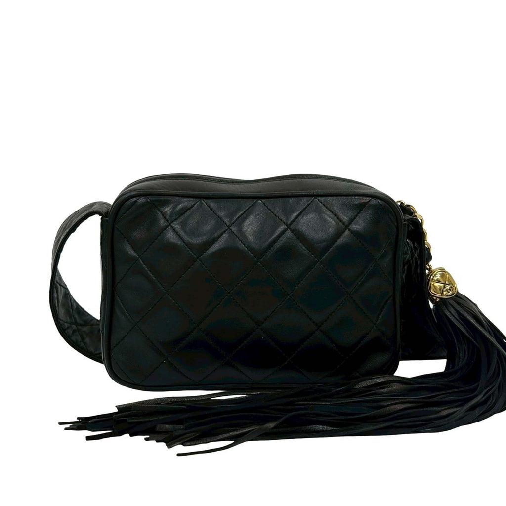 Small CC Quilted Lambskin Tassel Camera Bag