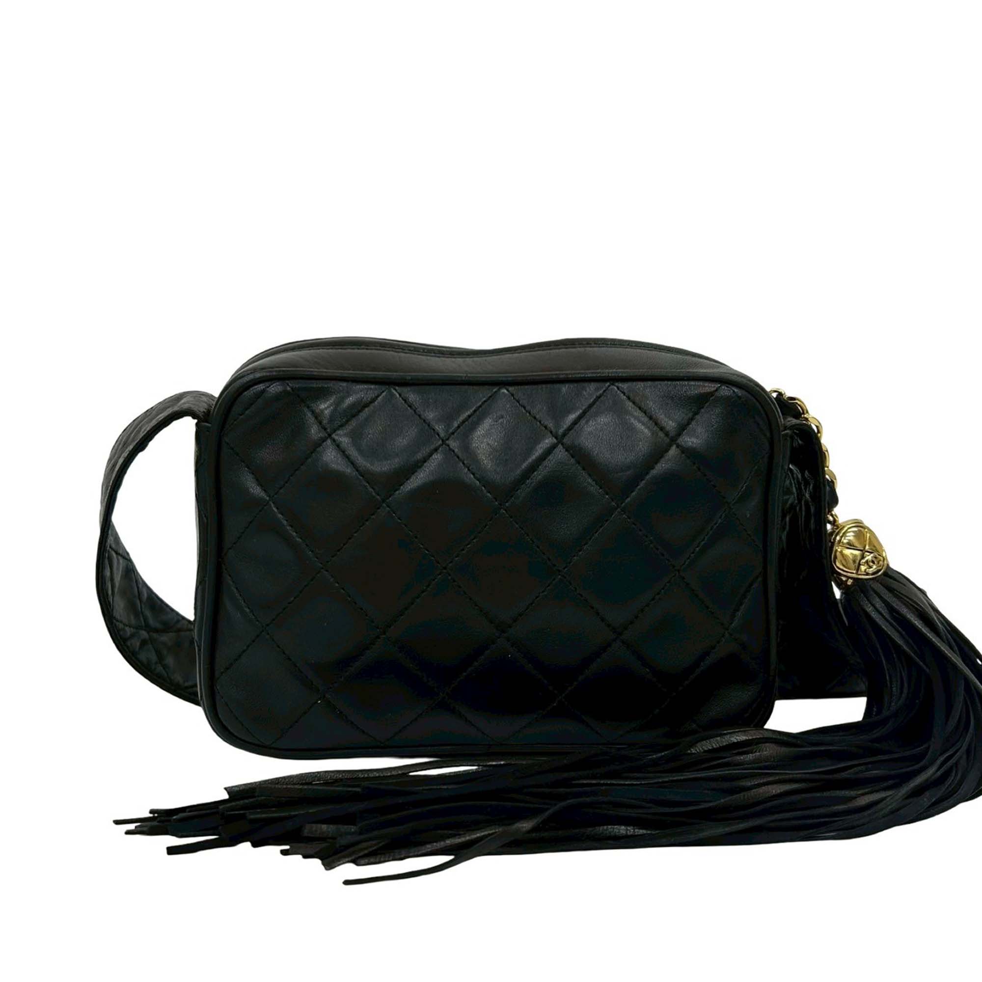 Small CC Quilted Lambskin Tassel Camera Bag