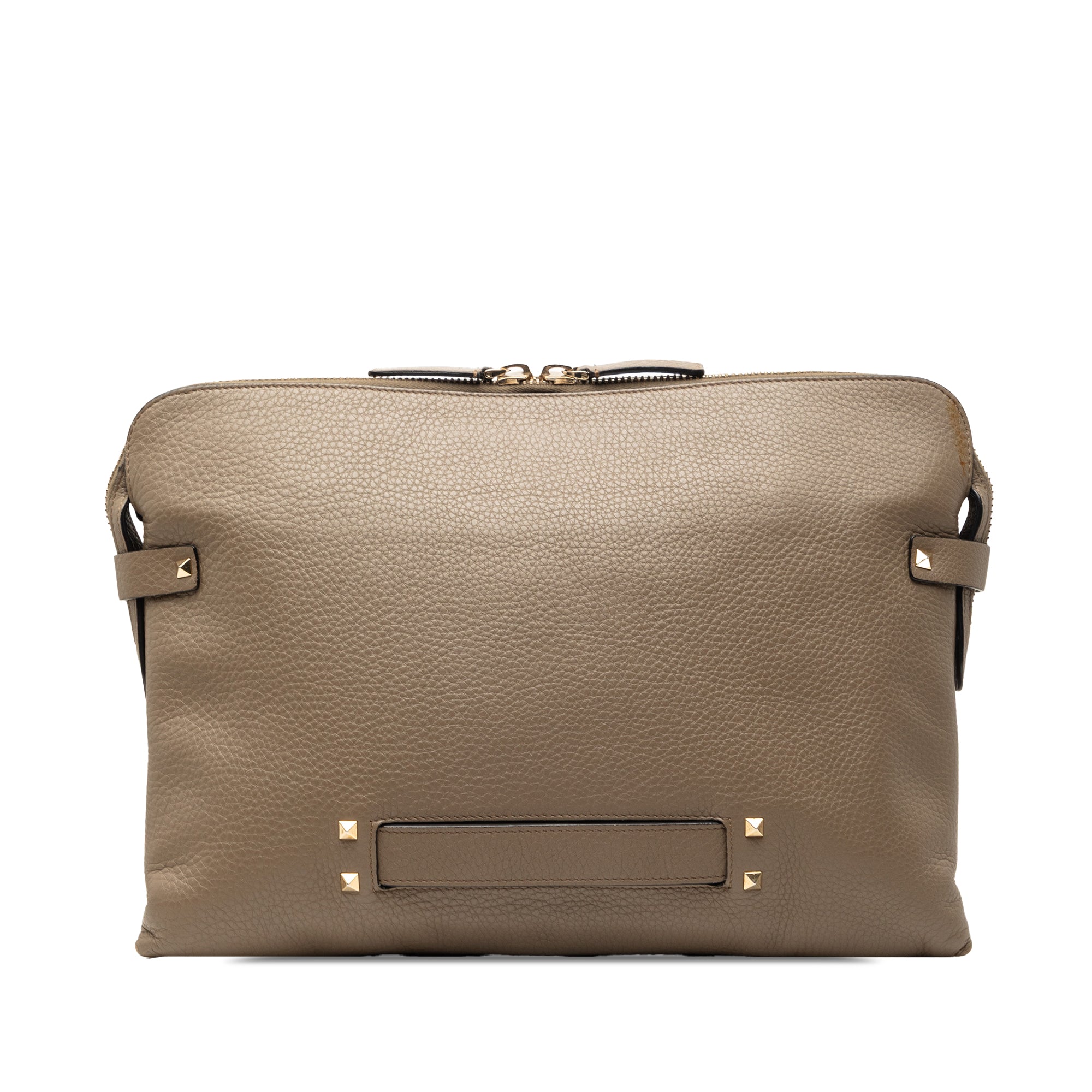 Grained Calfskin Rockstud Clutch