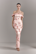 Maisie Off-shoulder Maxi Dress With Geometric Design