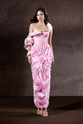 Nalina Couture Corset Romantic Dress With Ruffle Waves Accent