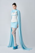 Amara Cape Sleeves And Corset Top, Mini Skirt Set