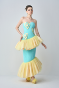 Coeur-daurora Bandeau Maxi Dress With Soft “Melting hearts"