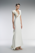Celeste Couture Bridal Crystal Gown With Tiered Accents