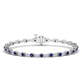 Alternating Sapphire and Diamond Tennis Bracelet