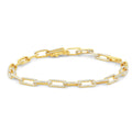 Rectangular Paper Clip Link Diamond Bracelet