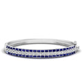 Alternating Baguette Sapphire and Cluster Diamond Bracelet