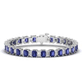 Alternating Emerald Cut Tanzanite and Baguette Diamond Bangle