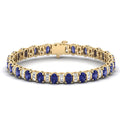 Alternating Oval Tanzanite and Baguette Diamond Bangle