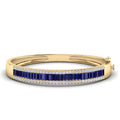 Triple Row Baguette Sapphire and Diamond Bangle