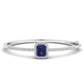 Emerald Cut Tanzanite and Diamond Bracelet