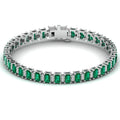 Alternating Emerald Cut Emerald and Diamond Bracelet