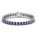 Alternating Emerald Cut Tanzanite and Diamond Bracelet