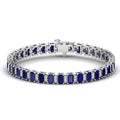 Alternating Emerald Cut Sapphire and Diamond Bracelet