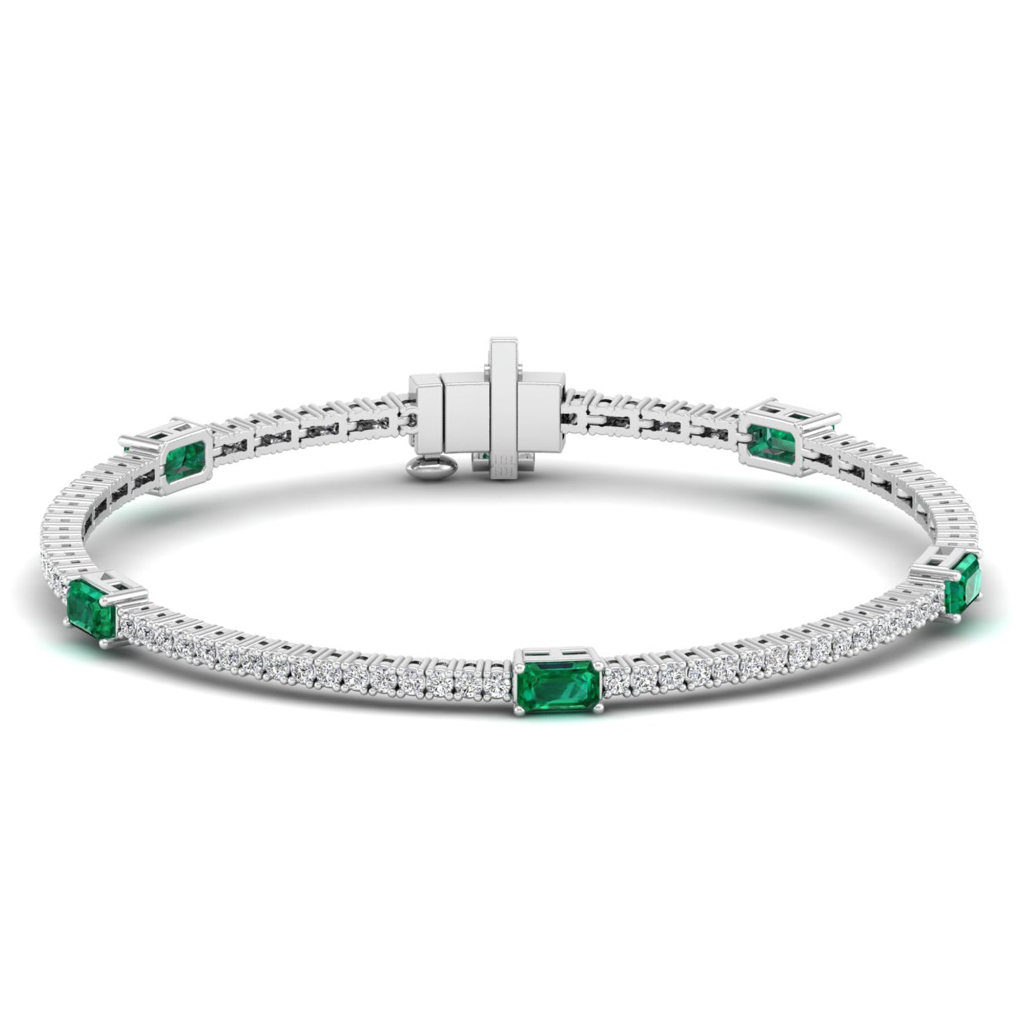 Livy Emerald and Diamond Fashion Tennis Bracelet