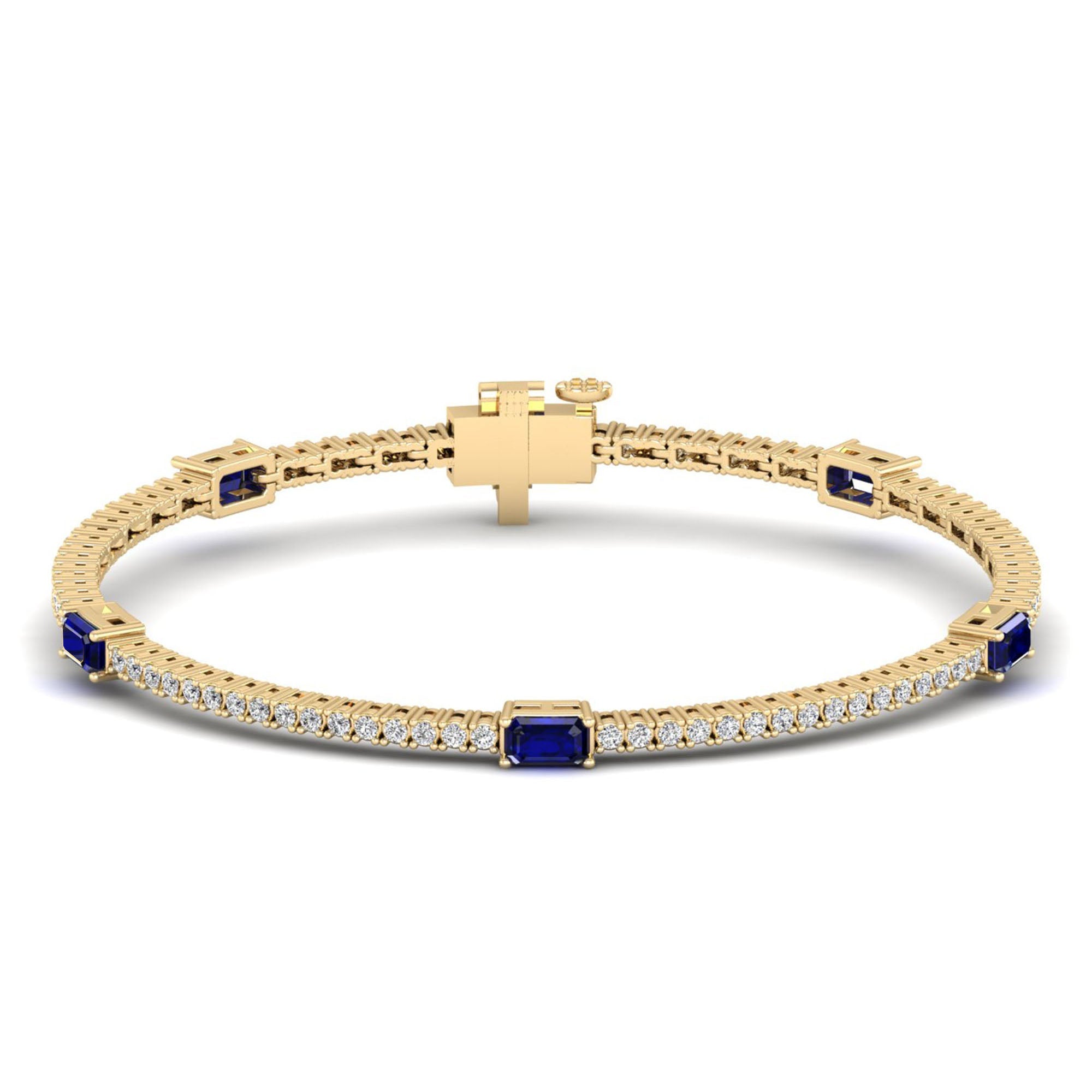 Livy Sapphire and Diamond Fashion Tennis Bracelet