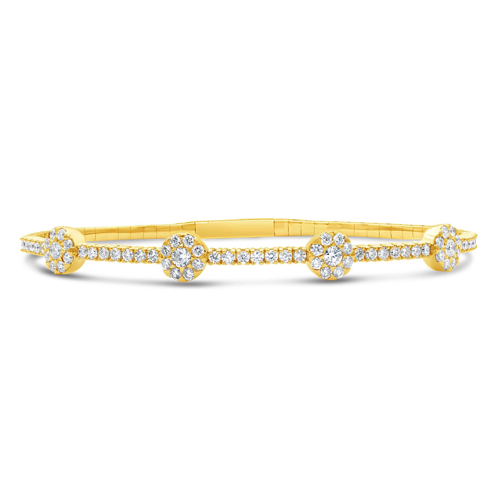 Halo Station Diamond Flex Bangle