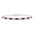 Ruby and Diamond Flex Half Way Bangle