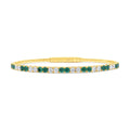 Emerald and Diamond Flex Half Way Bangle