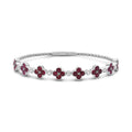 Ruby Clover and Diamond Flex Bangle