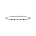 Multi Shape Ruby and Diamond Flex Bangle