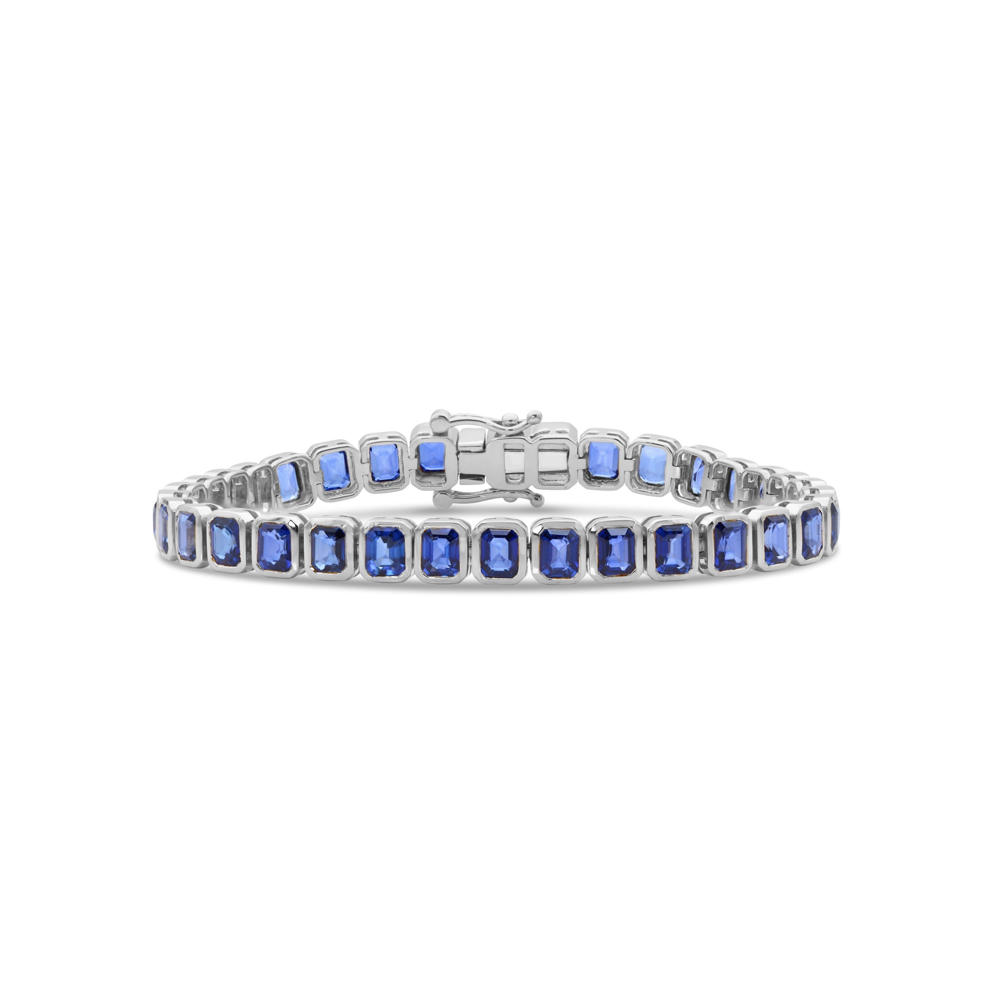 Emerald Sapphire Bezel Tennis Bracelet