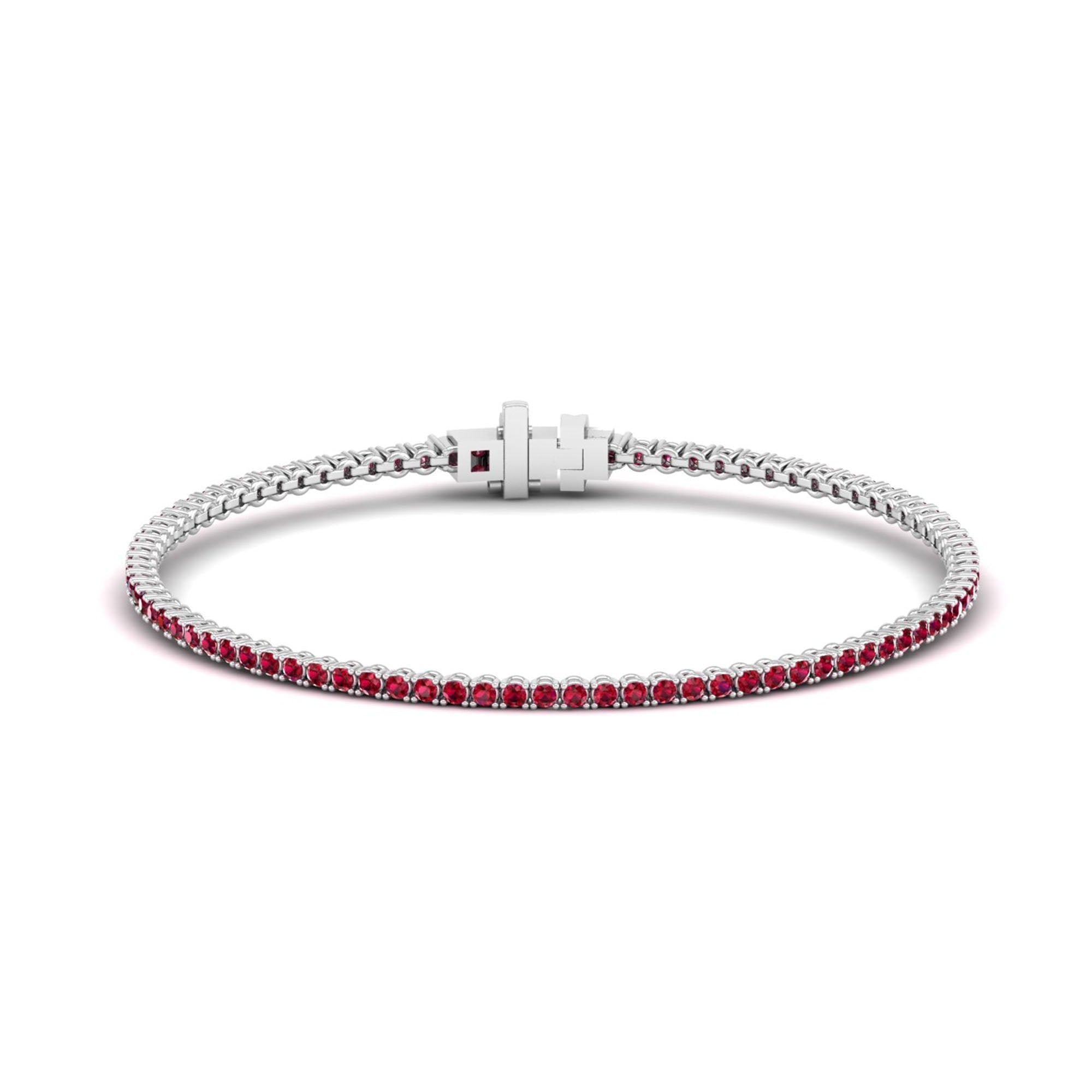 Four Prong Ruby Tennis Bracelet