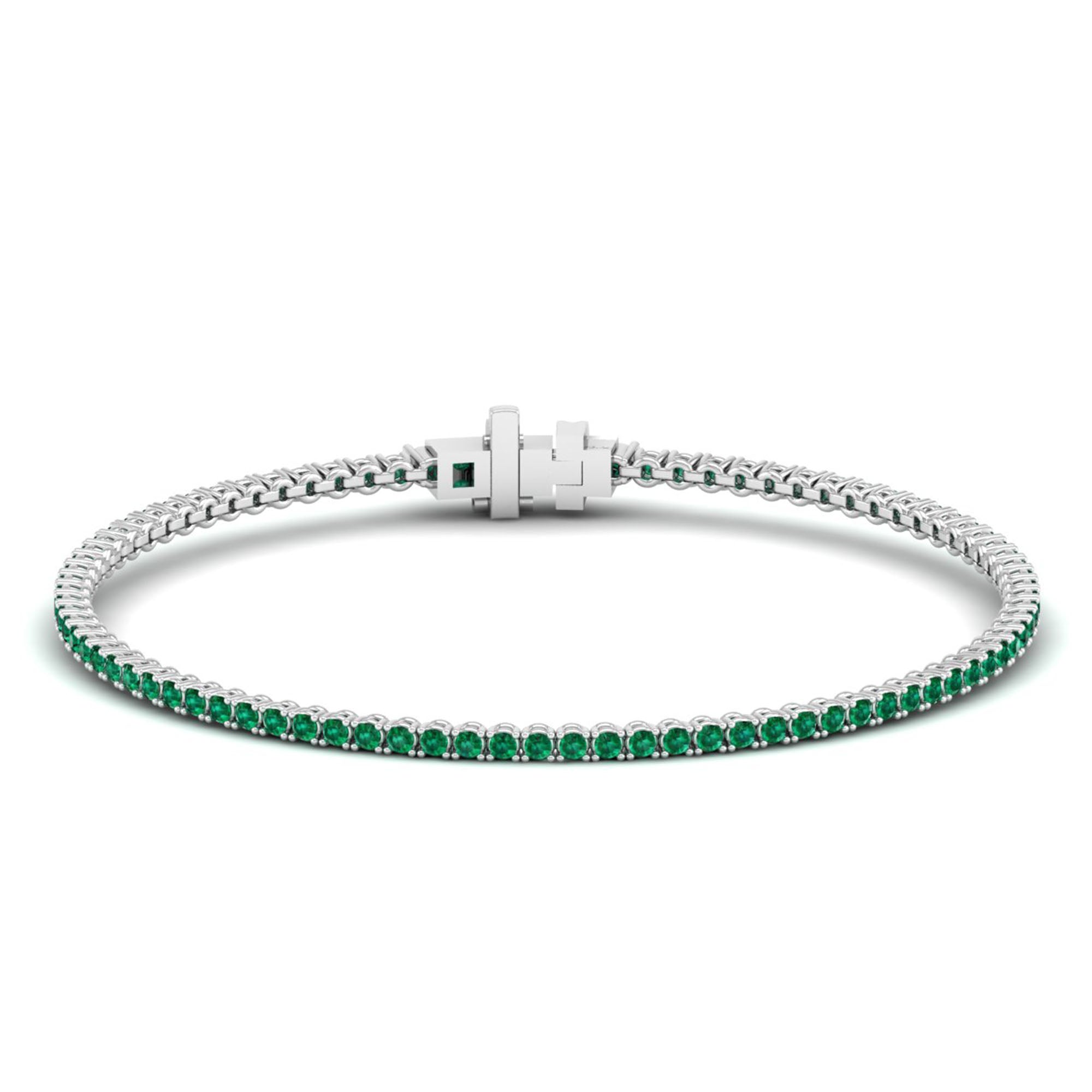 Four Prong Emerald Tennis Bracelet