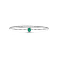 Halo Oval Emerald and Diamond Flex Bangle