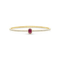 Halo Oval Ruby and Diamond Flex Bangle