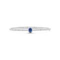 Halo Oval Sapphire and Diamond Flex Bangle