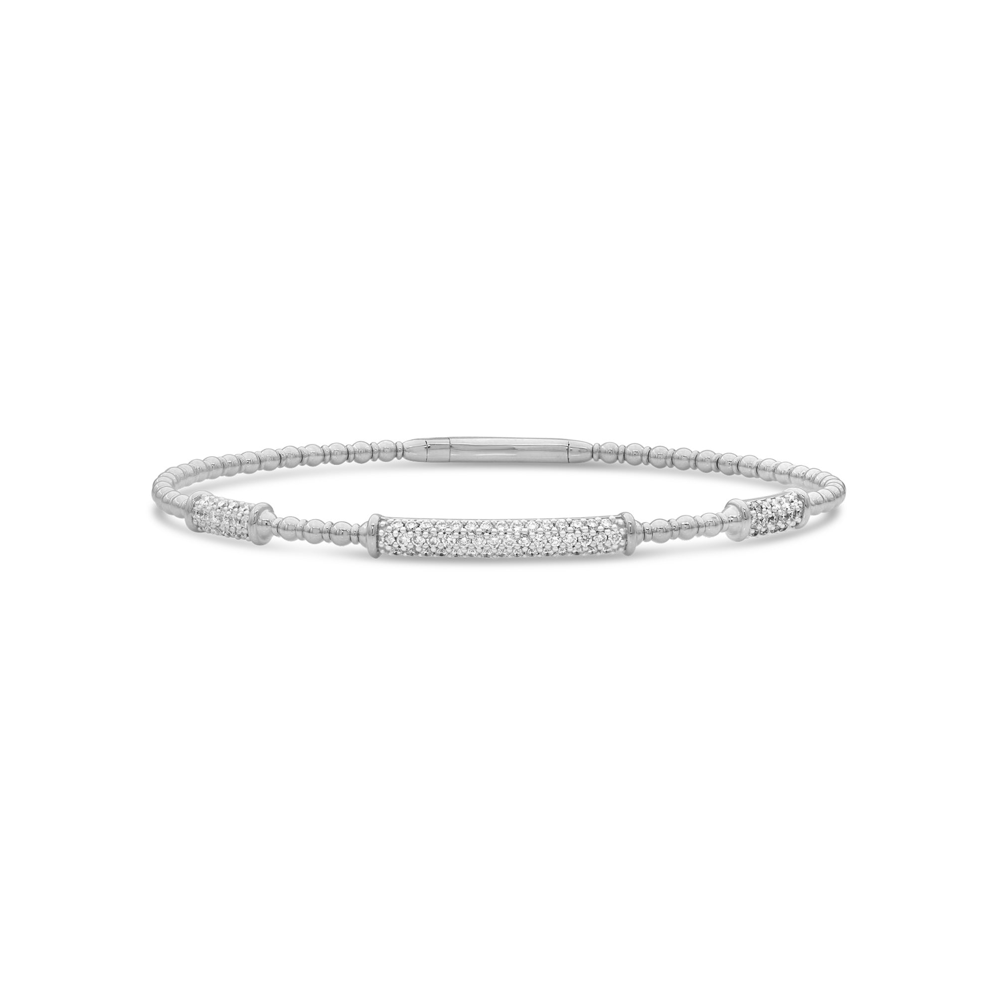 Pavé Diamond 3 Bar Flex Bracelet