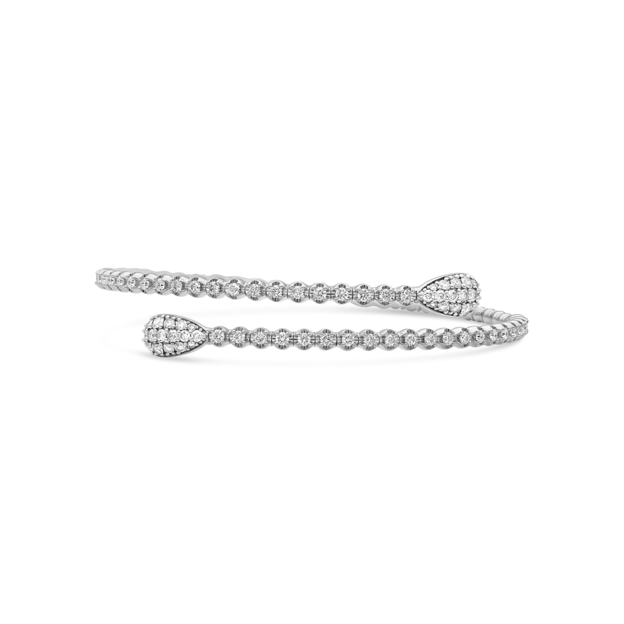 Pavé Teardrop Half Eternity Diamond Flex Bangle