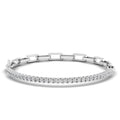 Prong Set Half Tennis Paperclip Diamond Bracelet