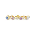 Halo Multi-Shaped Rainbow Sapphire Diamond Bracelet