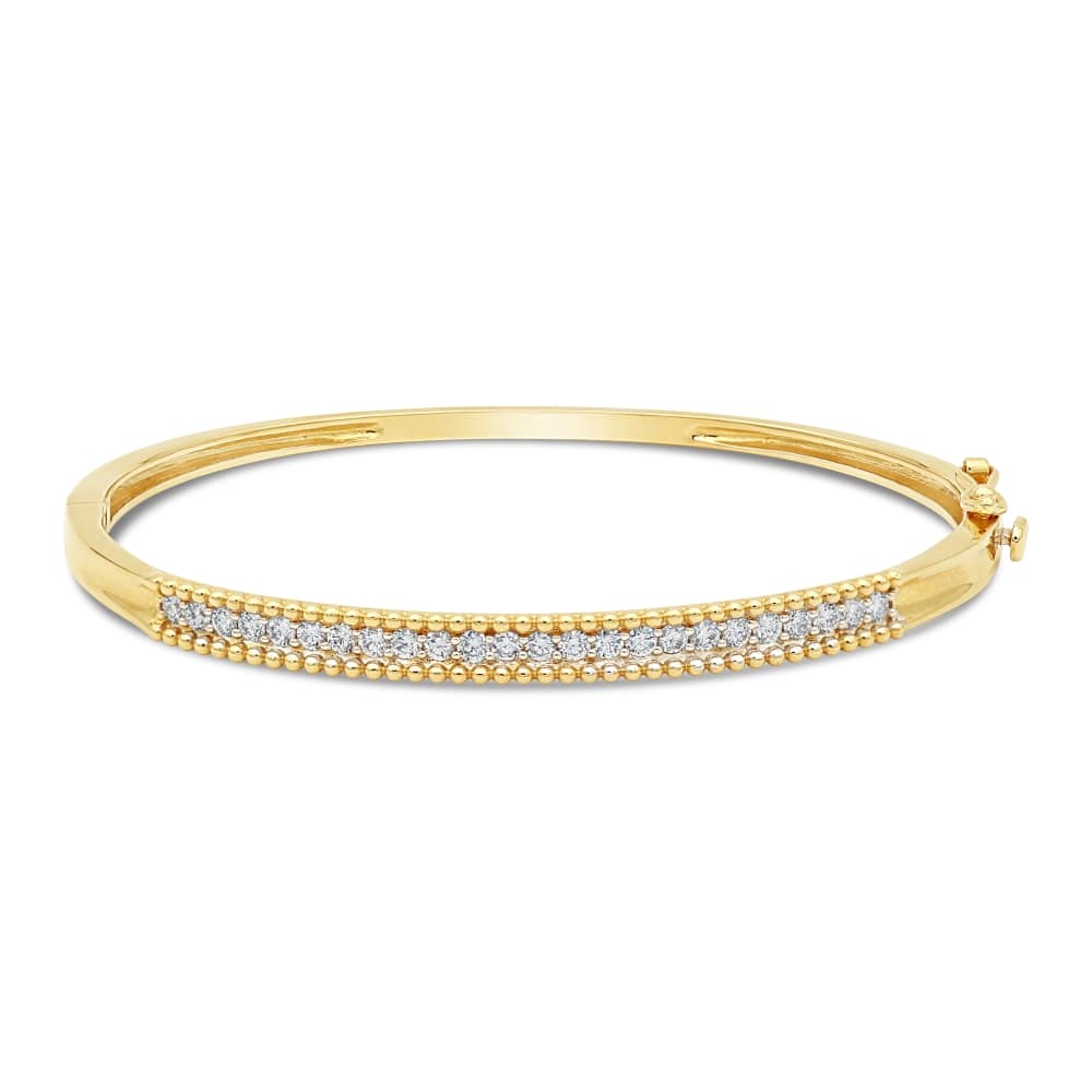Simple Diamond Row Bangle