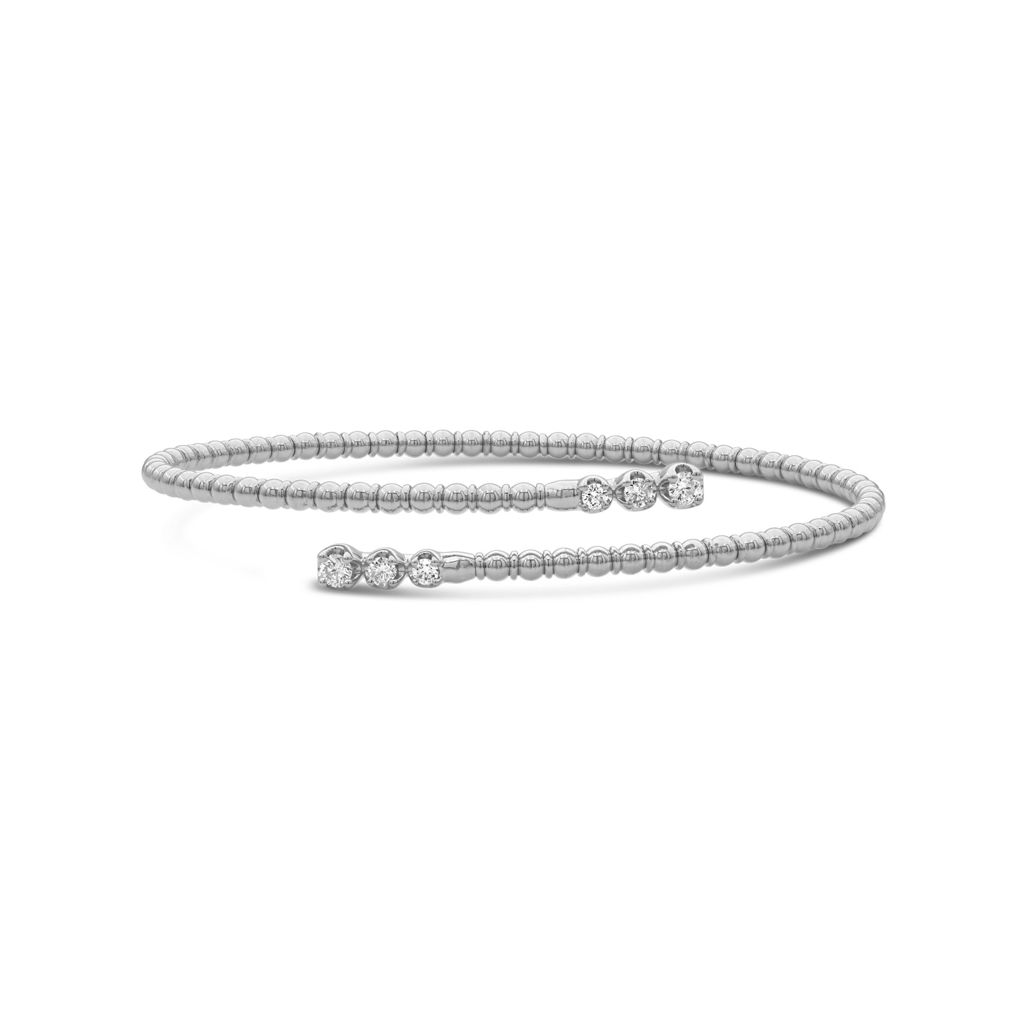 Bypass Beaded Flex Diamond Bangle