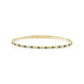 Multi Shape Emerald and Diamond Flex Bangle