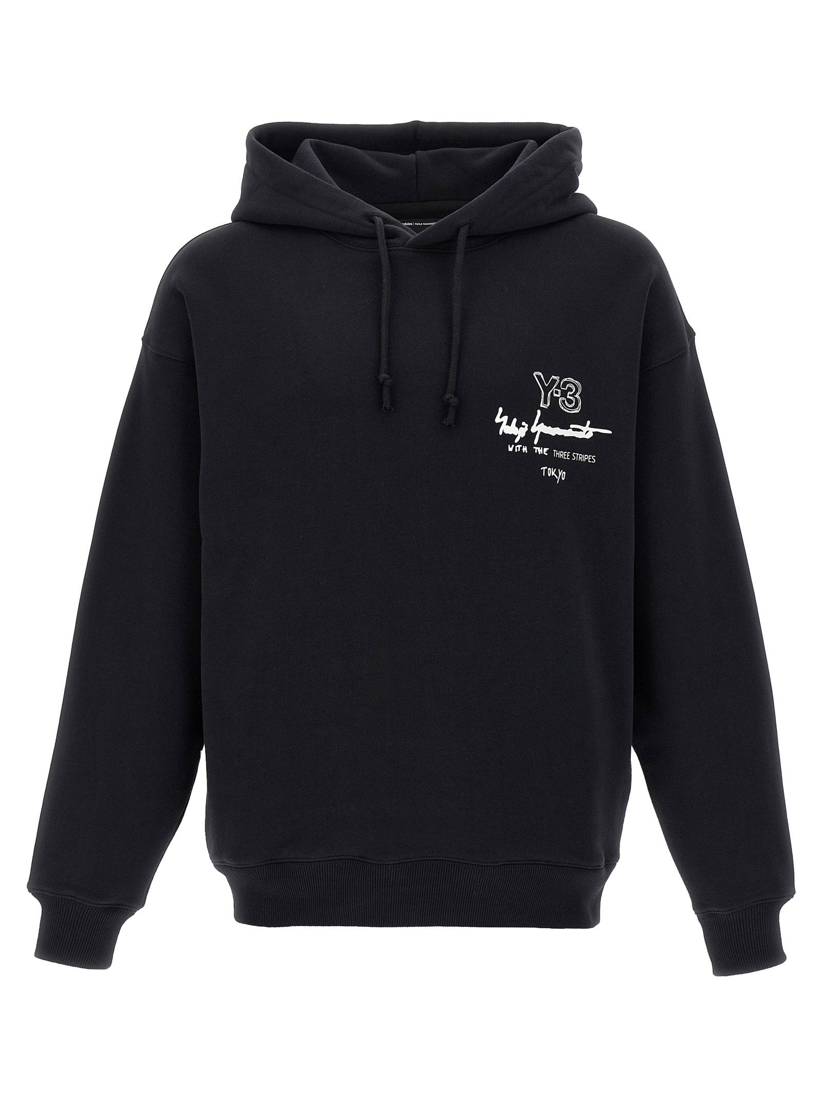 Y-3 Graphic Print Hoodie — Black